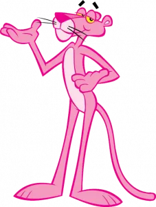 Personnage de dessin animé de panthère rose